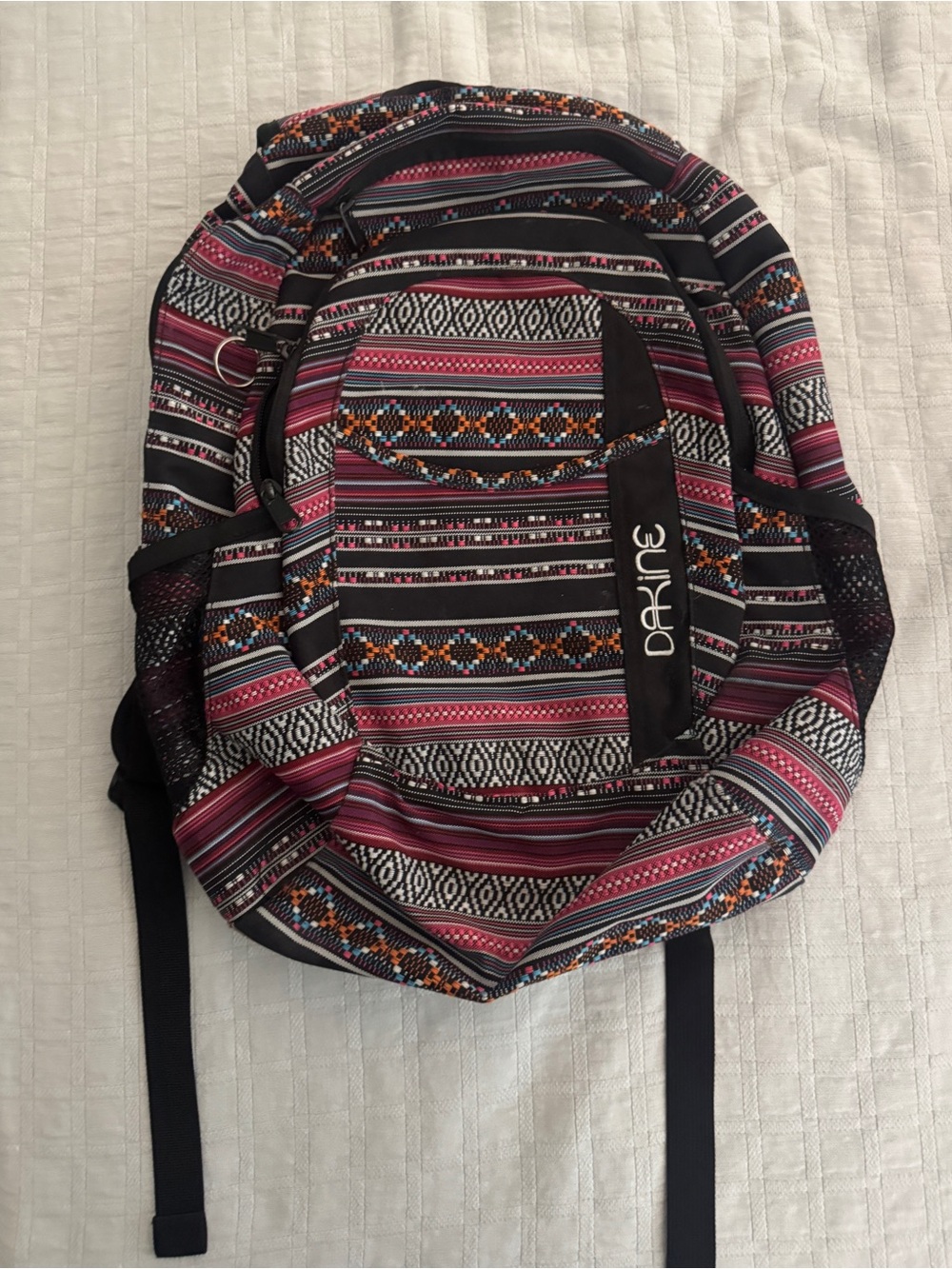Dakine Aztec Stripe Backpack in Pink, Black & White